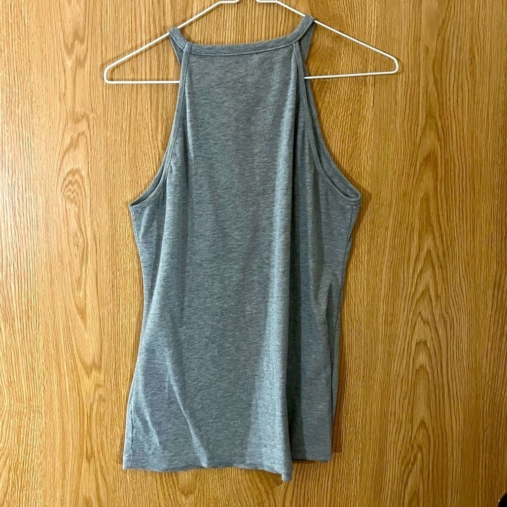 Gray Ribbed Stretch Tank Top - Picture 3 of 3